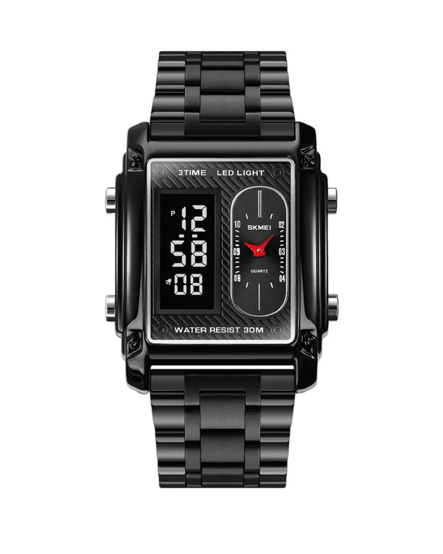 SKM Dual Display gold,black,Silver Dial Watch