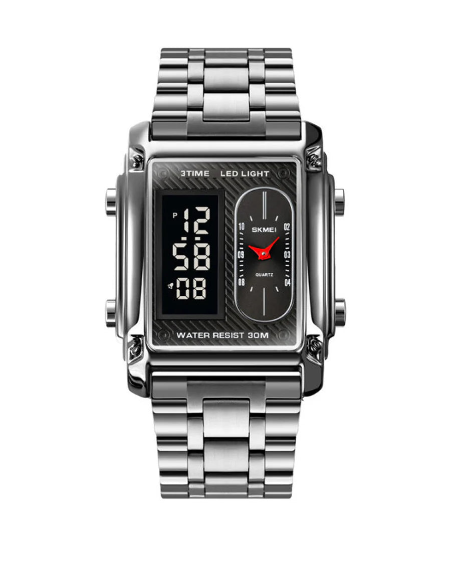 SKM Dual Display gold,black,Silver Dial Watch